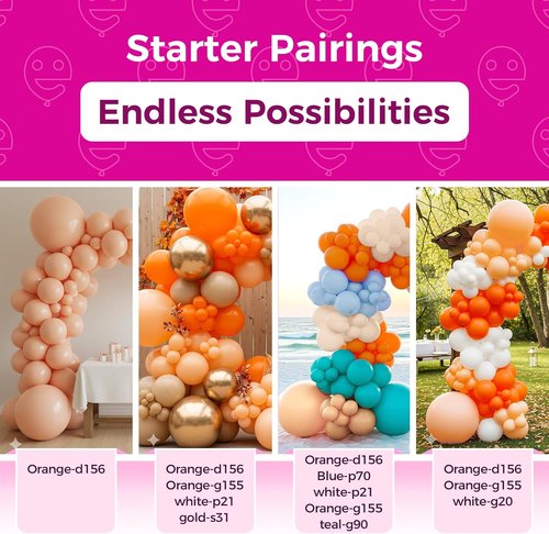 Bezente 36-Inch Pastel Orange Giant Balloons - 8 Pack Jumbo Latex Balloons for Weddings & Parties