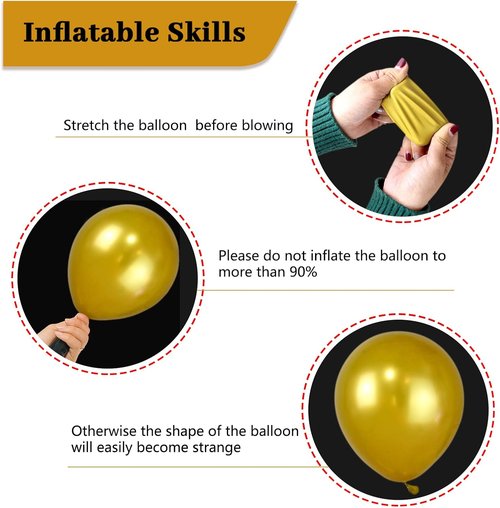Gold Metallic Balloons - 12 Inch Latex Helium Balloons for Birthday, Wedding & Party Decor | 100pcs