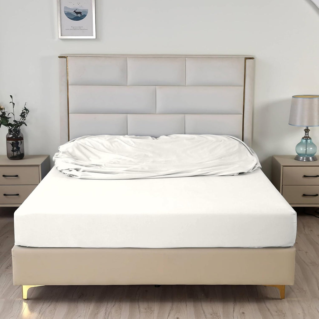 SDIII White Queen Fitted Sheets - Hotel Quality Brushed Microfiber, Soft & Breathable, Deep Pocket | 2 Pack