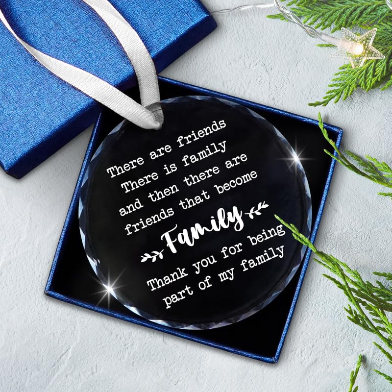 AXIARA Friend Christmas Ornament - Glass Bestie Gift for Women & Men, Variation: Friend Family
