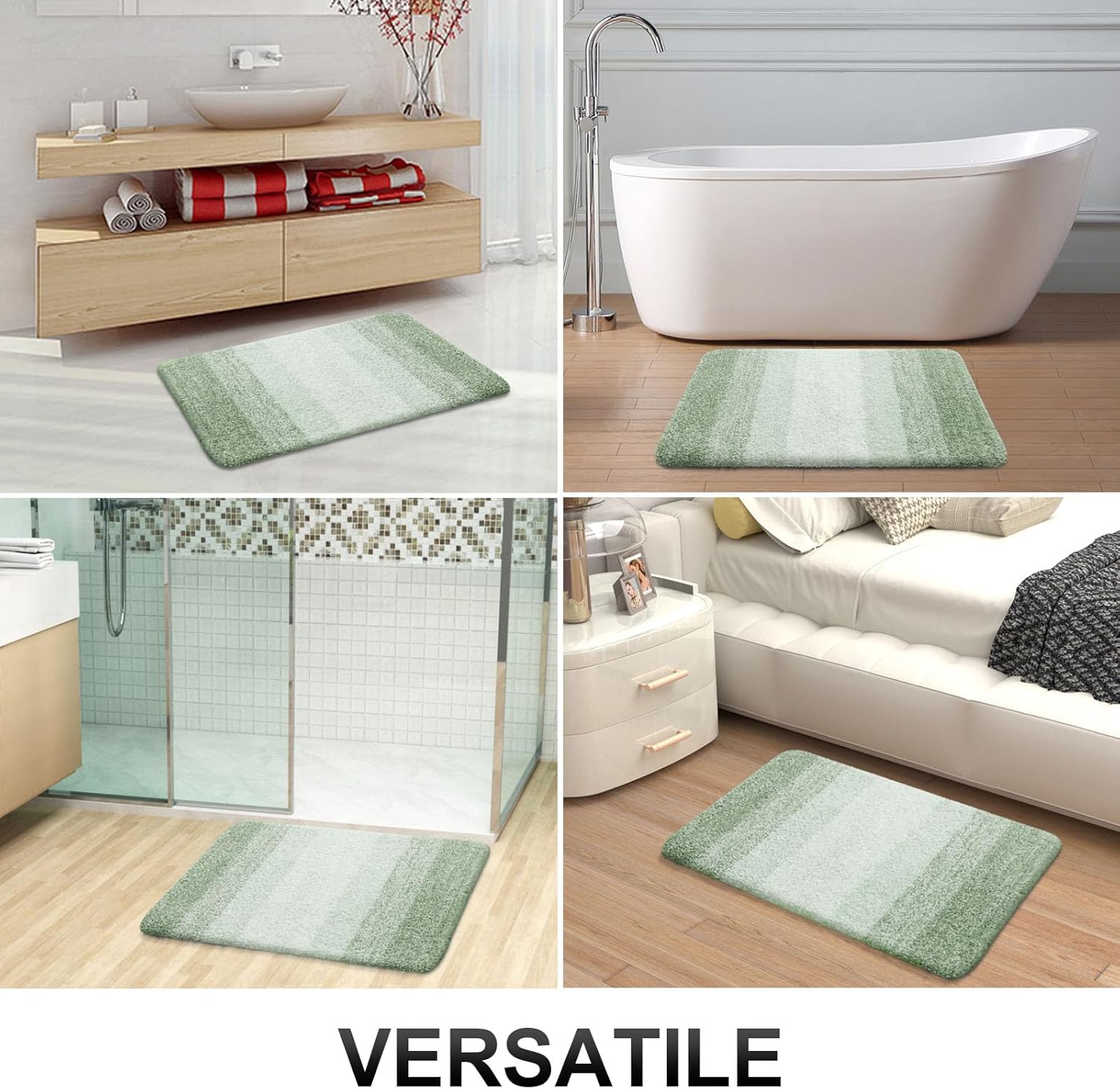 OLANLY Bathroom Rugs - Extra Soft Microfiber Mat | Quick Dry & Absorbent | 36x24 Inches, Sage Green