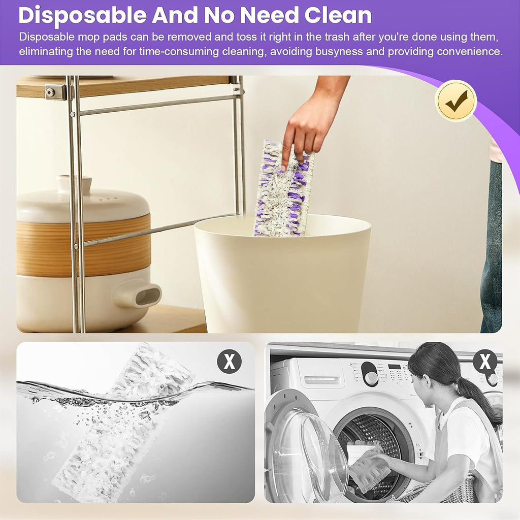 Skiennix 40 Pack Disposable Refill Pads - Multi-Surface Replacement for Power Mop™ & Wood Mop