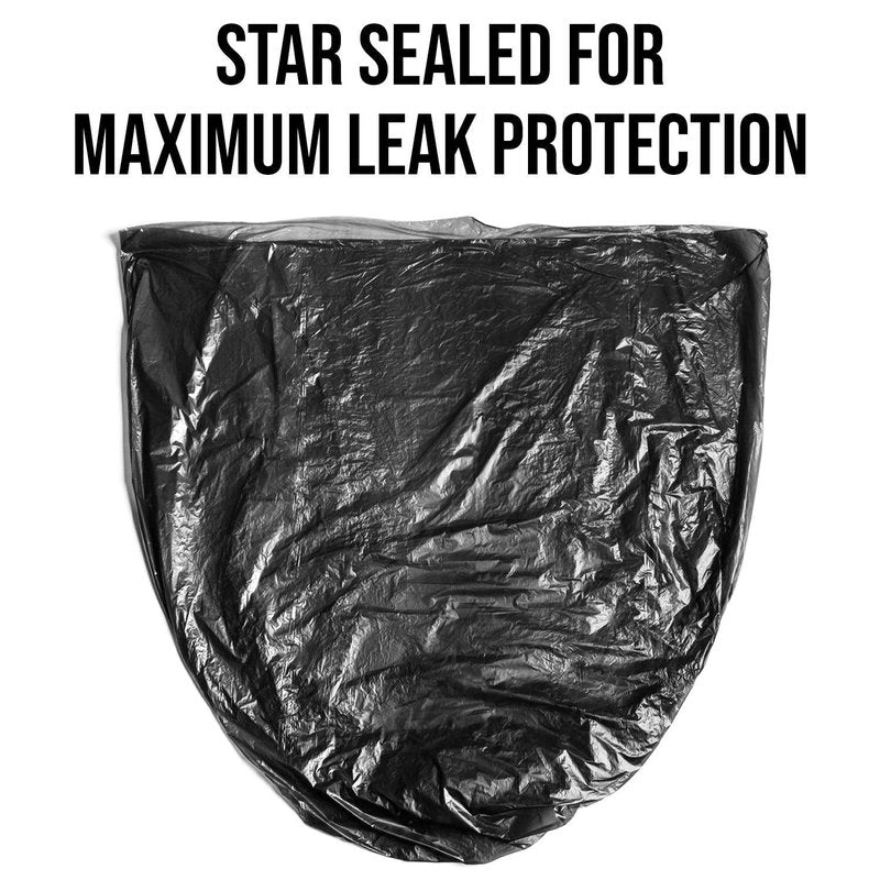 Aluf Plastics T-Tough Roll Pack Low Density Repro Blend Star Seal Coreless Rolls Bag, 55-60 Gallon Capacity, 58" Length x 38" Width, XXH Strength, Black (Pack of 100)