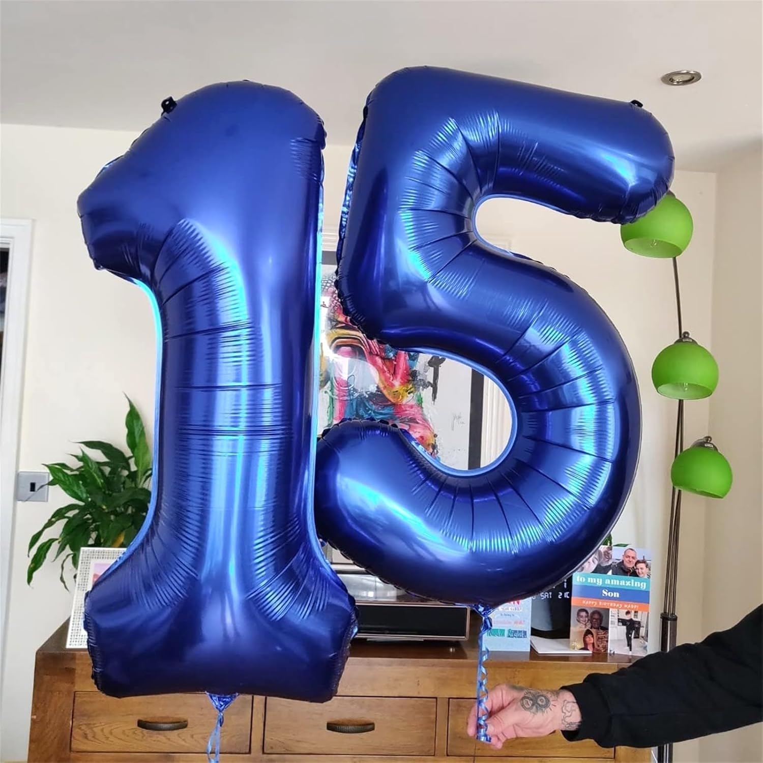 Number 1 Balloons by [Brand Name] - 40 In Navy Blue Foil Helium Balloons for 1st & 10th Birthday Celebrations