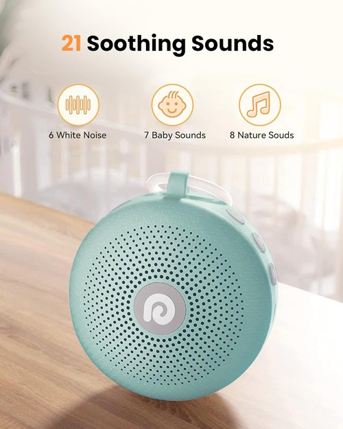 Dreamegg Sound Therapy Machine - Portable White Noise Device with 21 Soothing Sounds | Ideal for Sleep & Travel, Green
