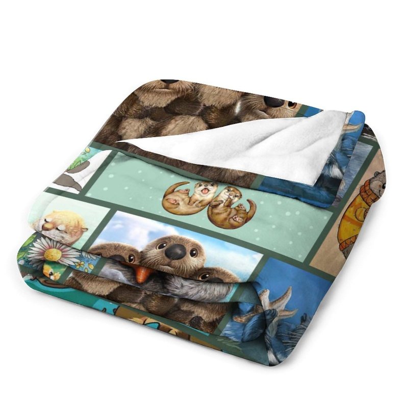 Sea Otter Blanket Otter Gifts for Girls Boys Woman Kids Ocean Throw Blankets Soft Blanket Warm Fleece Flannel Plush Blankets for Bed Sofa Couch 40"x50"