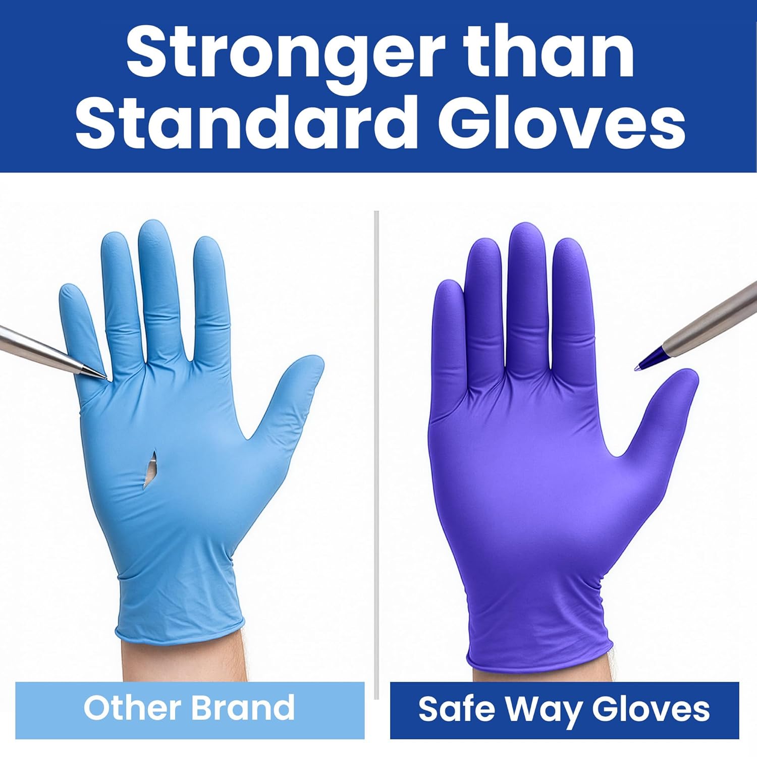 SAFETY USA Nitrile Disposable Gloves - 2000 Pcs, Medium, 4 Mil, Powder-Free & Non-Latex for Medical, Lab, and Kitchen Use