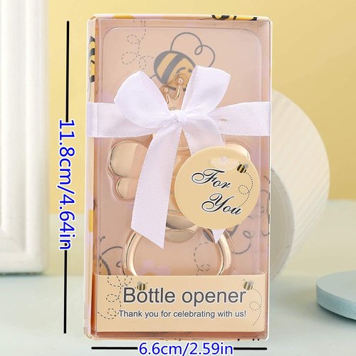 16PCS Baby Bee Shaped Wedding Party Favor Souvenirs for Guests Bee Bottle Opener Gender Reveal Baby Shower Favors Party Supplies Baby Birthday Return Gifts (Bee Opener,16)