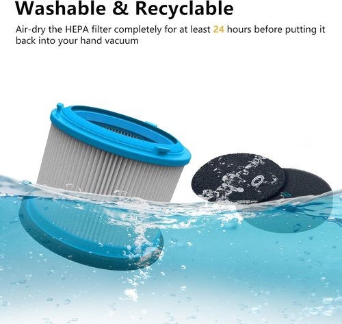 Bissell Washable HEPA Filters Kit - Replacement for PowerClean FurGuard 280W & FurFinder 200W | 2 Filters & 4 Pre-Filter Pads