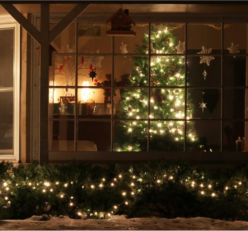 LAMPHOME 100 Count Clear Christmas String Lights - 19.6ft Waterproof Indoor & Outdoor Fairy Lights for Holiday Decor