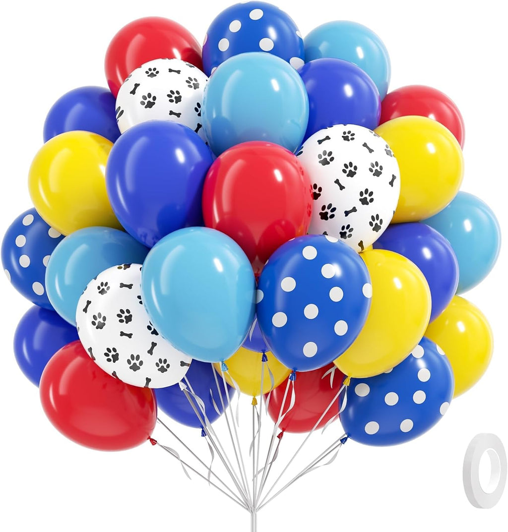 Royal Blue Dog Balloons by [Brand Name] - 60pcs 12-Inch Paw Print for Puppy Birthday Party Decor