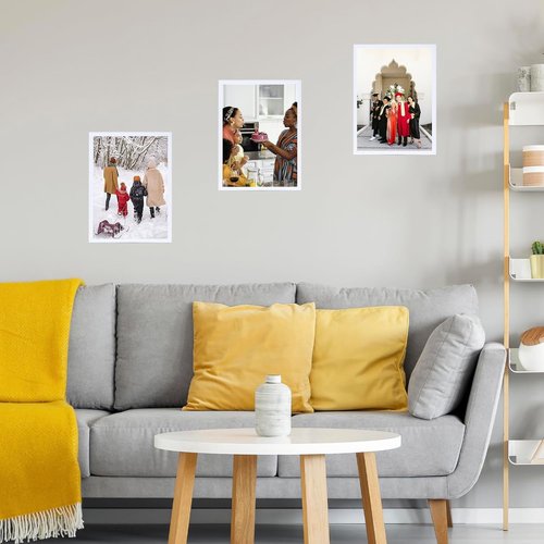 JCJMY 12x17 Picture Frame - White Wall Mount for Horizontal or Vertical Display | Shatter-Resistant Plexiglass