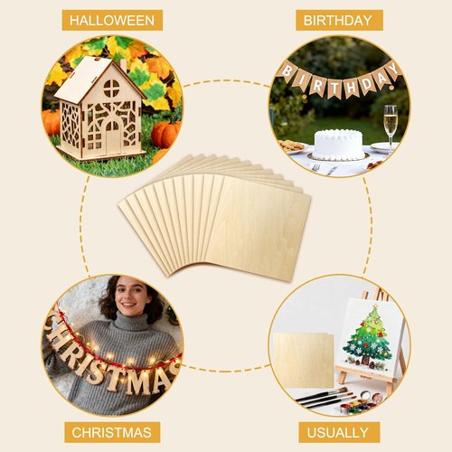 Basswood Sheets - 12 Pack of 12x18x1/8 Inch Balsa Wood for Laser Cutting & DIY Crafts