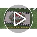 Merry Christmas Door Mat Inserts - Red Holiday Welcome 18 x 30 in
