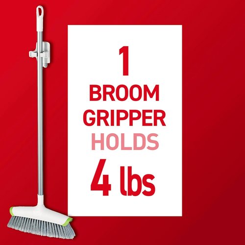 Command Broom Grippers - Damage-Free Mop & Broom Holder Wall Mount | Organize Kitchen & Laundry Tools, Holds Up to 4 lb