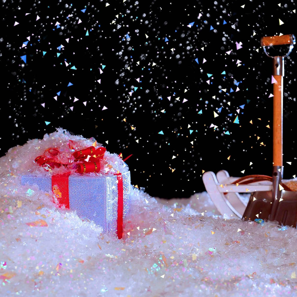 RGQSUN Christmas Artificial Flake Snow - Sparkling Fake Snow for Crafts & Decorations | 21.1oz