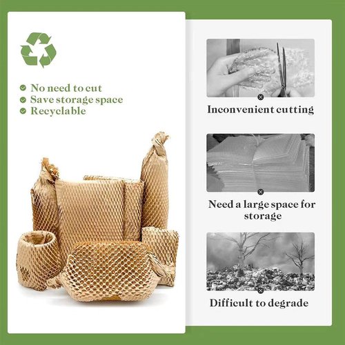 Honeycomb Packing Paper - 15" x 131' Eco-Friendly Alternative to Bubble Wrap for Moving & Shipping