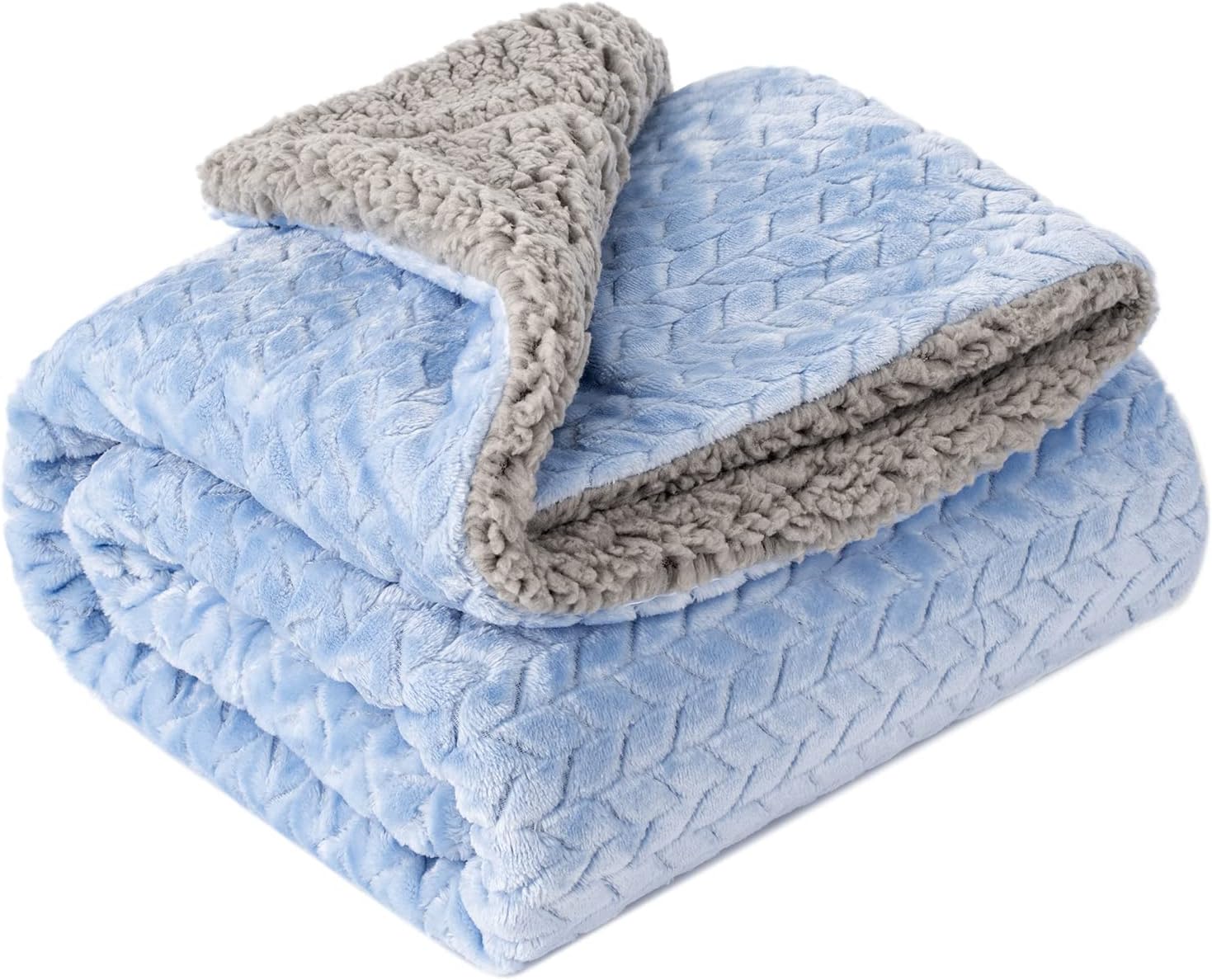 Skiennix Fuzzy Blanket - Soft Coral Fleece for Baby | Cozy Toddler Receiving Blanket (40" x 48", MD-Sky Blue)