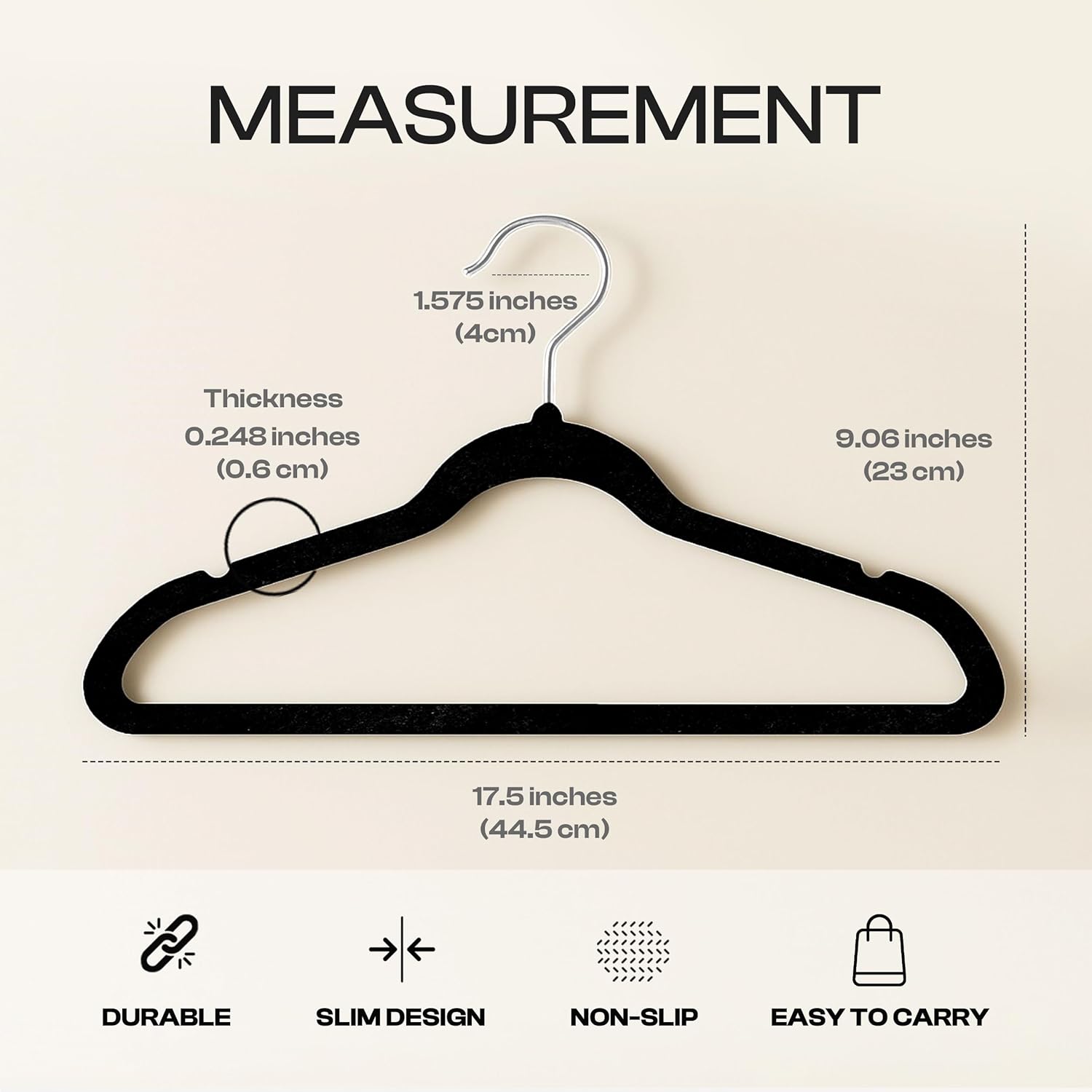 Utopia Home Velvet Hangers - Luxury Non-Slip Slim Coat & Pant Hangers, 30 Pack, 360° Swivel Hook - Black