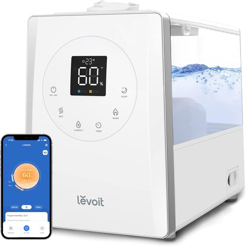 Levoit LV600S Smart Humidifier - Warm & Cool Mist for Large Rooms | 6L Capacity, App & Voice Control, Quiet Sleep Mode