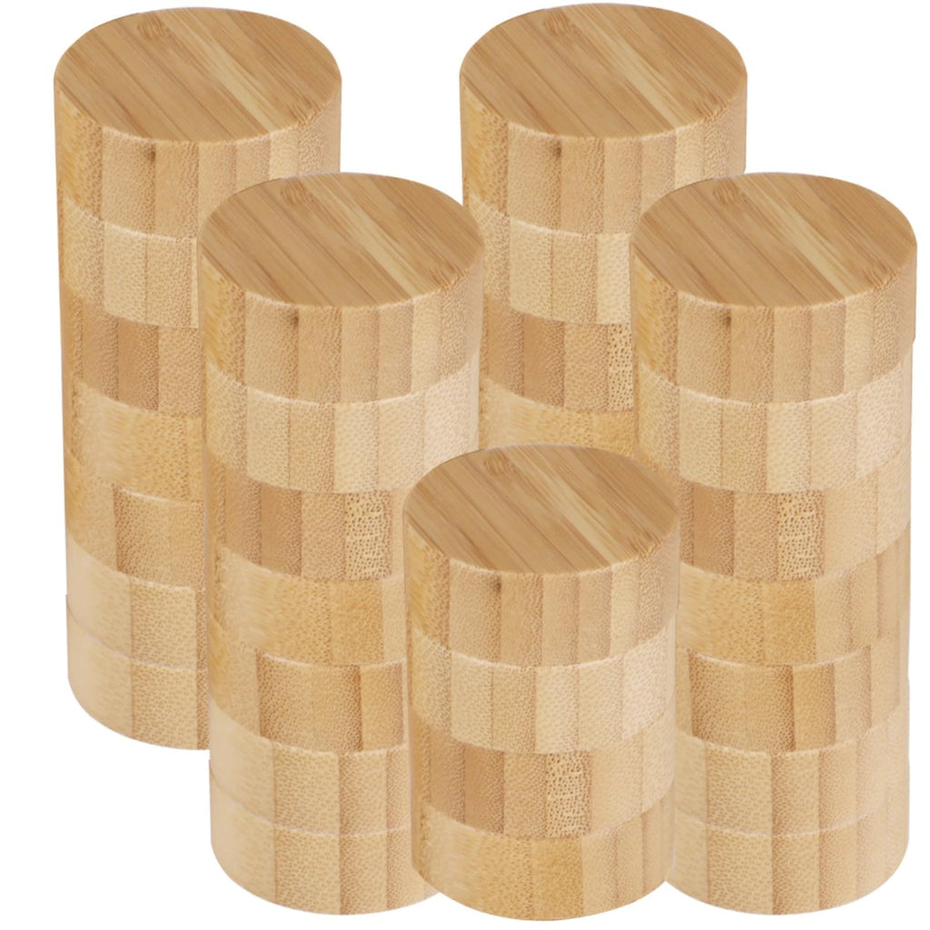 DIMEGON 32 Pcs Bamboo Jar Lids, Natural Bamboo Lids, Nice Sealing Wooden Storage Can Lids, Round Bottle Jar Lids, Reusable Leak-proof Lids for 4oz & 6oz Spice Jars (32)