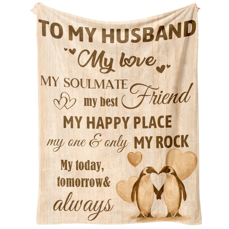 Ueedklaayy Valentines Day Gifts for Husband, Anniversary Husband Gifts for Him, Blanket for Men Birthday Gift Ideas,Husbands Gifts from Wife,Cozy Blanket 50"x60"