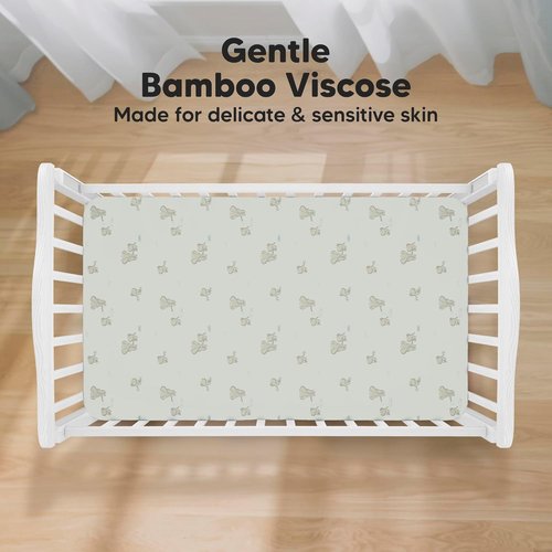 KeaBabies Baby Crib Sheets - Soft & Cozy Viscose Bamboo Fitted Toddler Bed Sheets | 2-Pack, 52x28, Neutral