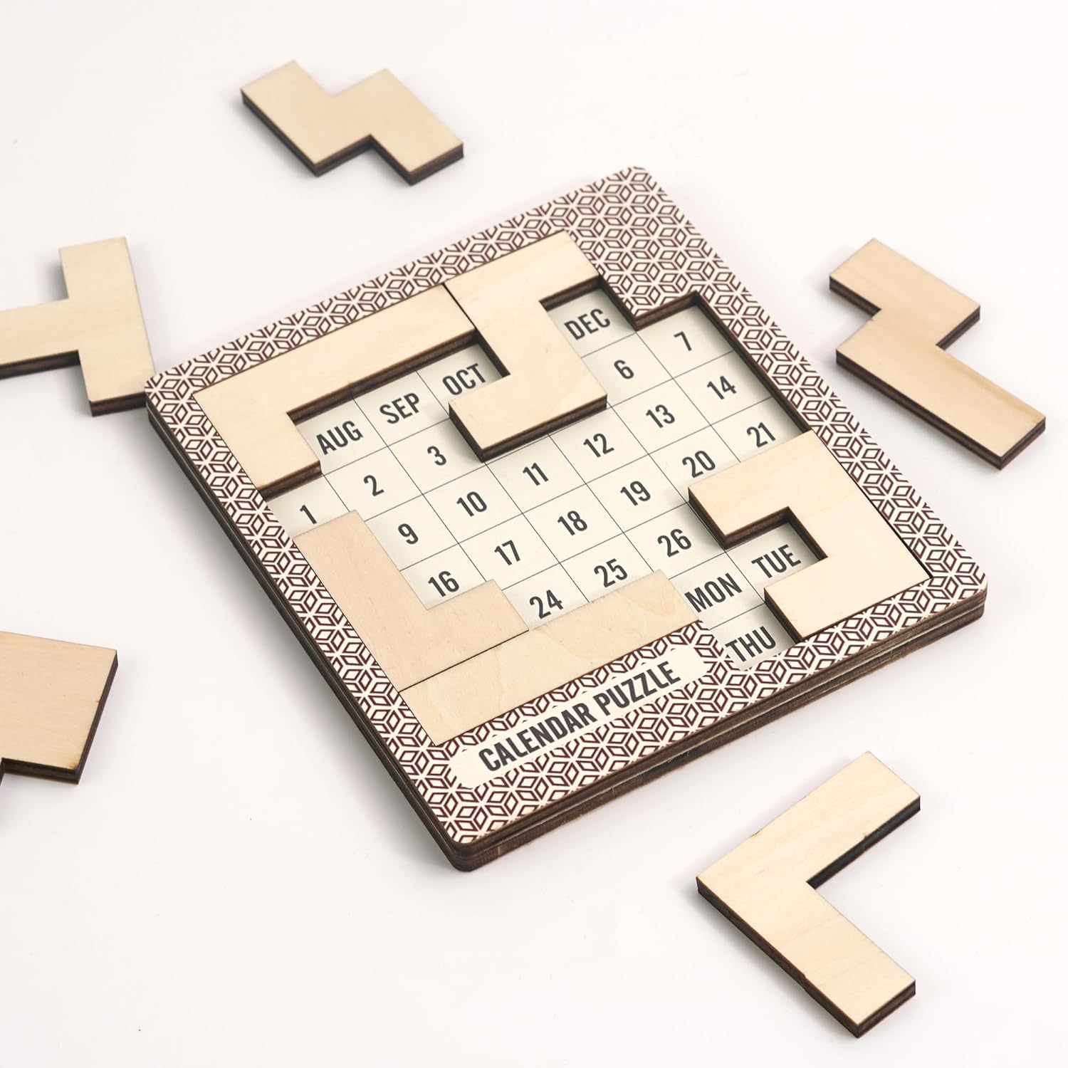 Skiennix Daily Calendar Puzzle - Challenging Wooden Puzzle for Adults | Perfect Easter & Christmas Gift (1 Pack)