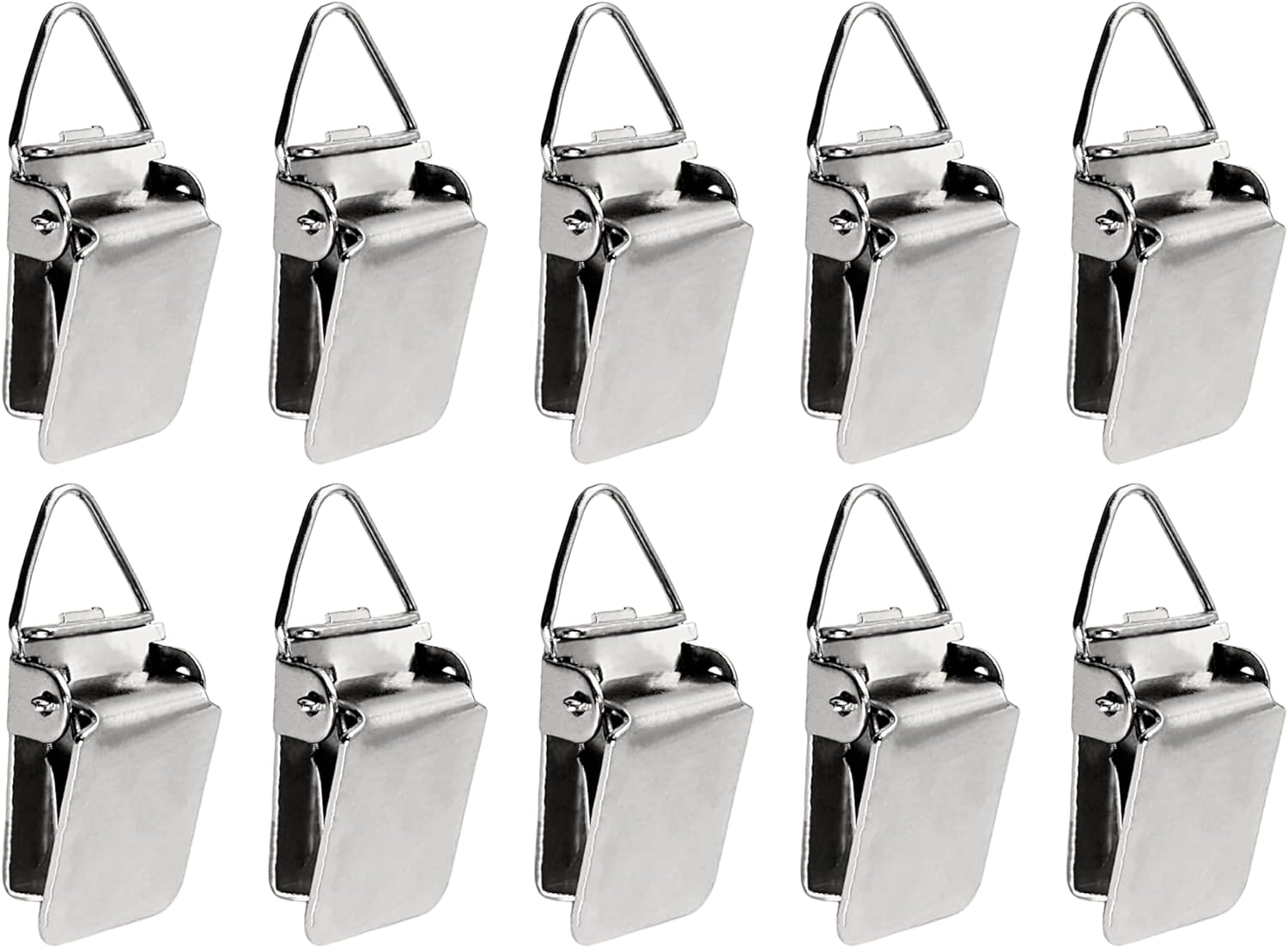 Wise Linkers Hanging Clips - Medium Power Triangle Clips for Tapestry, Rugs & Paintings | Pack of 10 (Silver)