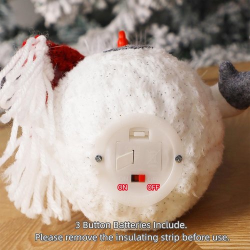 Juegoal Lighted Snowmen Figurines - 10 Inch Christmas Table Decorations | Battery Operated Holiday Ornaments