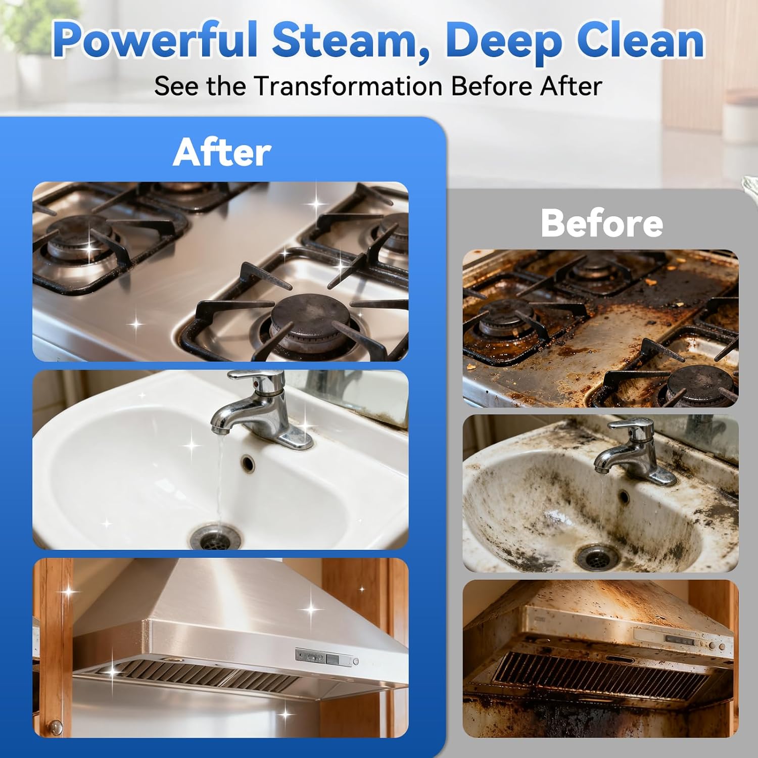 Skiennix Steam Cleaner - 2500W High-Pressure Portable Steamer with 1.4L Tank & 14 Accessories | Fast Heat-Up in 15s