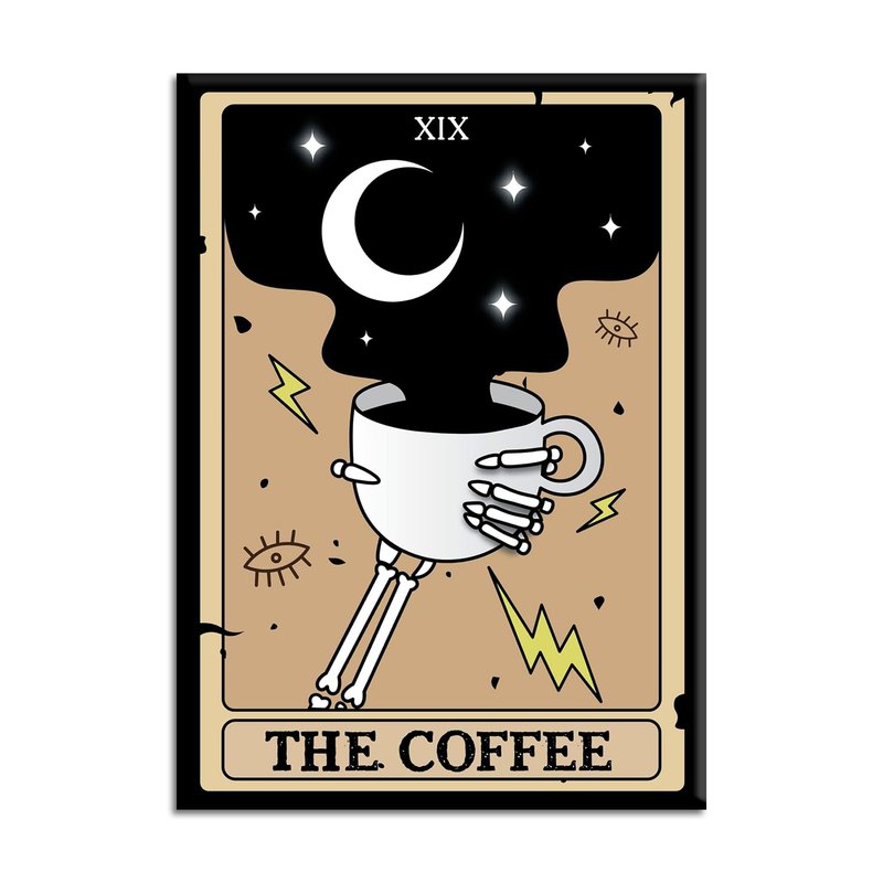 Tarot Card 'The Coffee' Magnet – Gothic Kitchen Decor for Coffee Lovers, Unique Home & Office Accessory, for Gothic Enthusiasts