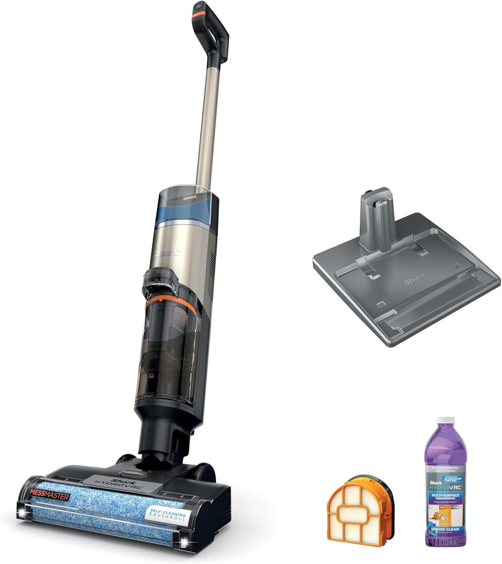 Shark HydroVac MessMaster Cordless Wet Dry Vacuum Cleaner - 3-in-1 Self-Cleaning System, Lightweight & Powerful Suction for Hard Floors & Area Rugs - Rose Gold