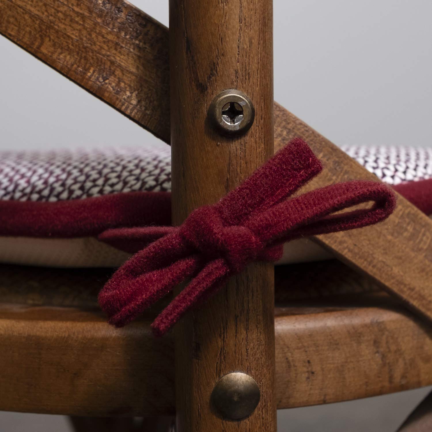 Chair Cushion Memory Foam Pads with Ties Honeycomb Pattern Slip Non Skid Rubber Back Rounded Square 16" x 16" Seat Cover