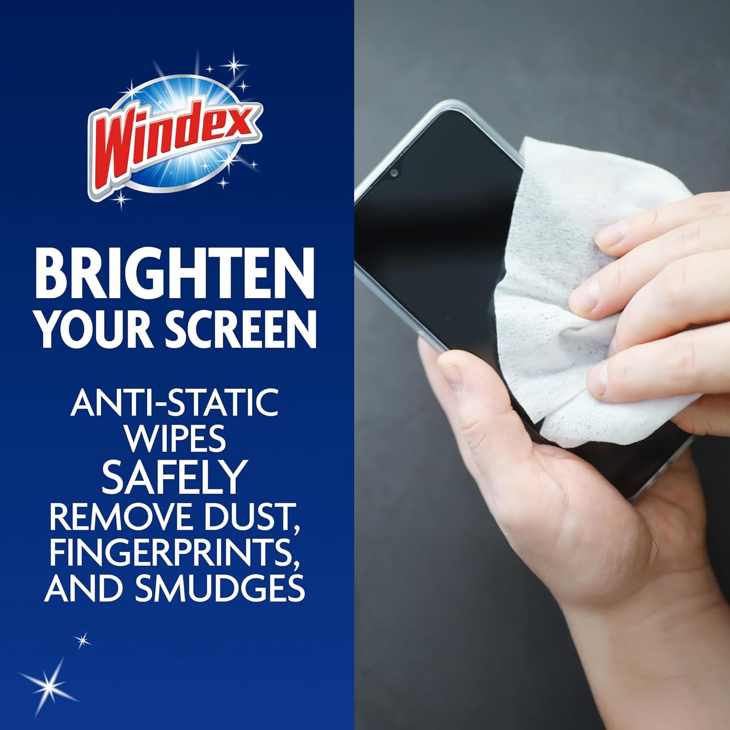 Windex Electronic Cleaning Wipes - Pre-Moistened Screen Wipes for TVs & Phones | 25 Count (Pack of 3)