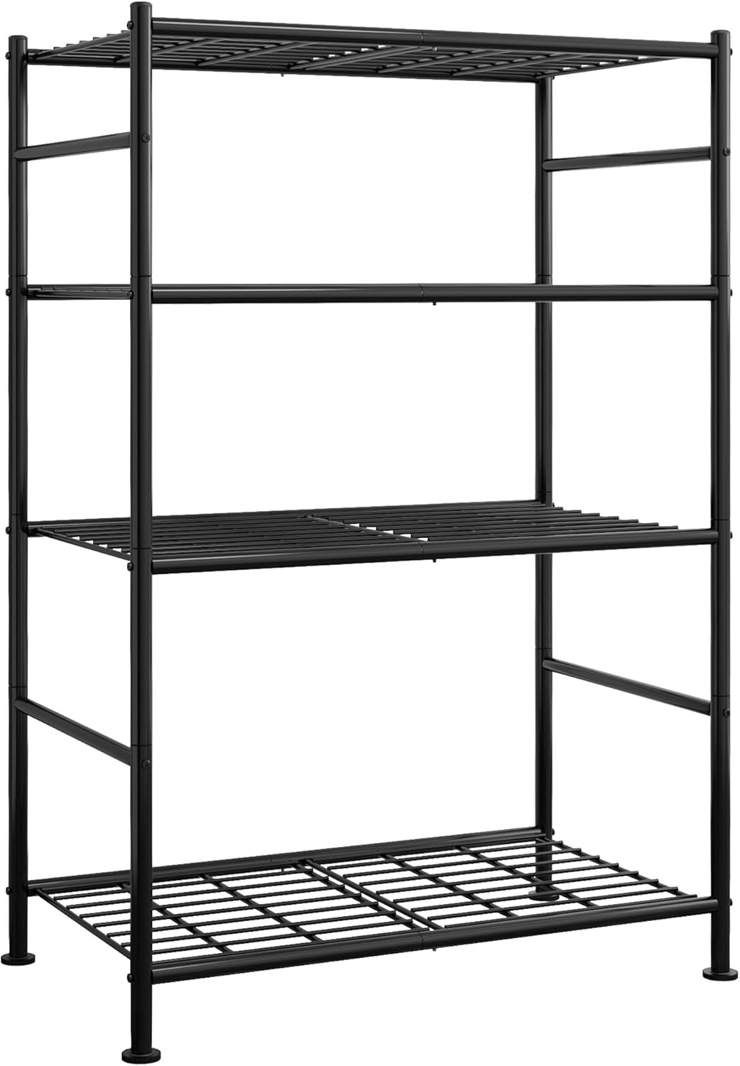 Sakugi Storage Shelves - Heavy Duty 4-Tier Shelf Organizer for Kitchen & Garage | 33" W x 12.6" D x 57.2" H, Black