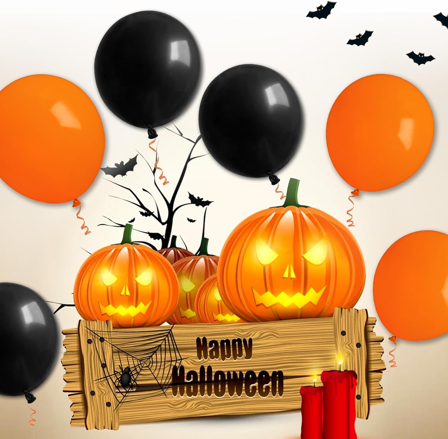 Orange Balloons 100 Pack - 12 Inch Thick Latex Helium Balloons for Halloween & Birthday Parties