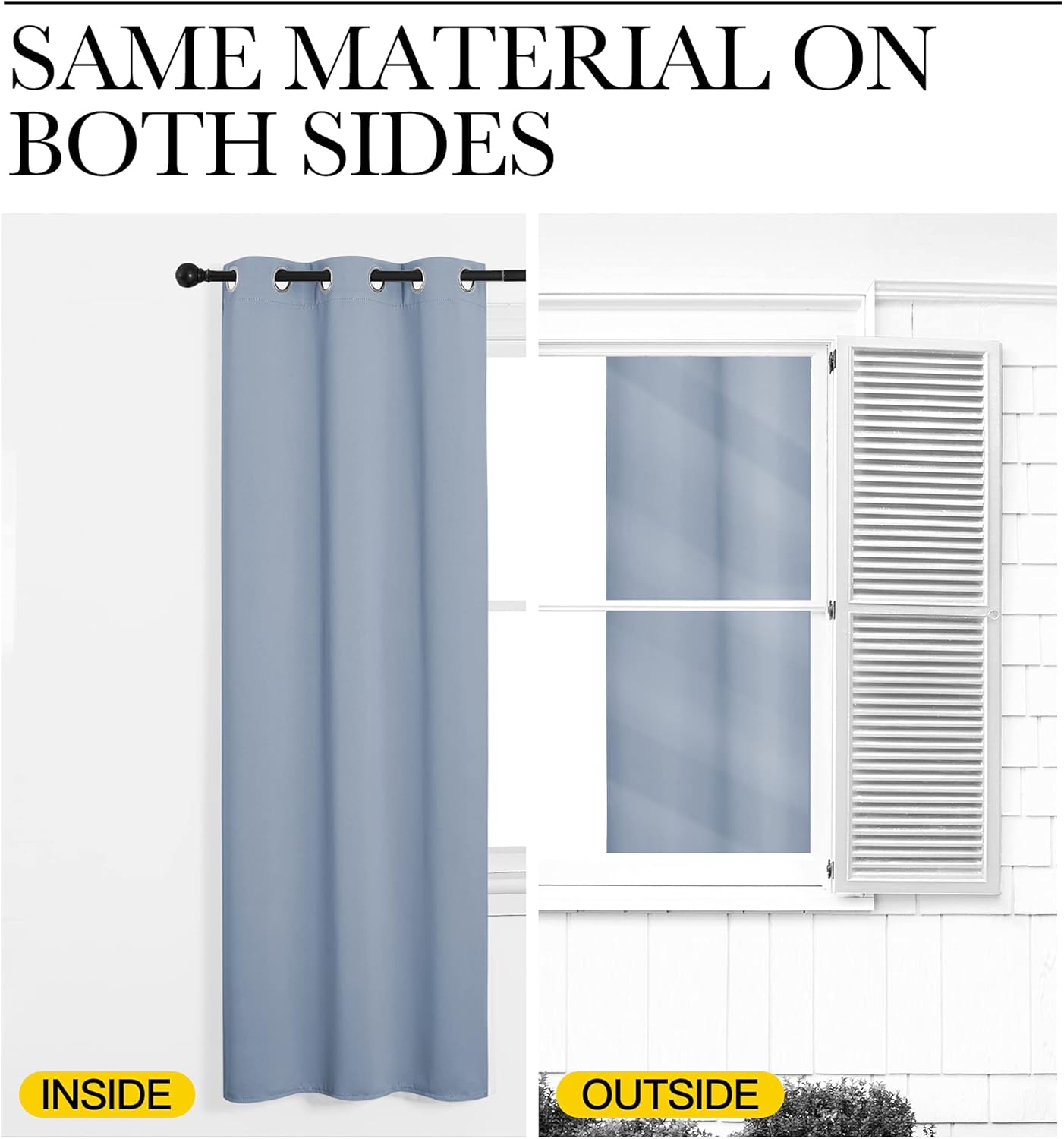 NICETOWN Vintage Blue Blackout Curtains - Thermal Insulated Drapes for Large Windows | 102" Length, 2 Panels, 55" Wide