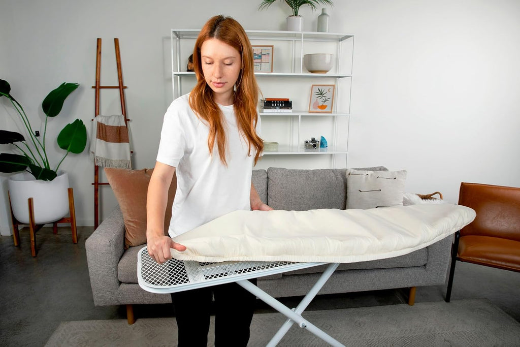 Natural Hemp & Cotton Ironing Board Cover - Eco-Friendly Design with Reusable Storage Bag (Wide)