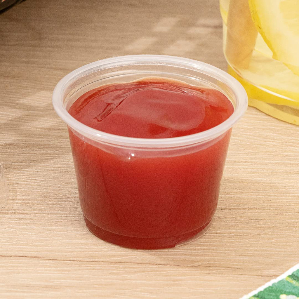 Restaurantware RW Base 1 Ounce Sauce Cups 2000 Microwave-Safe Condiment Cups - Crack-Resistant Disposable Clear Plastic Portion Cups For Samples Sauces Or Toppings Lids Sold Separately