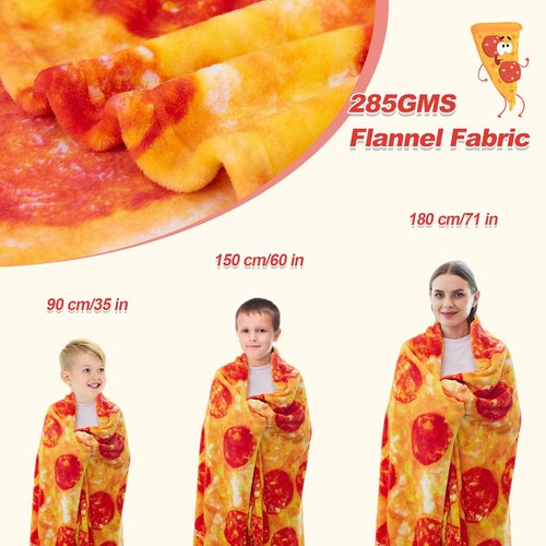 RAINBEAN Burrito Pizza Blankets Funny Gifts, Cute Food Wrap Blanket for Adults Kids, Soft and Fuzzy Throw Blankets for Christmas White Elephant (Burrito, 35Inch)