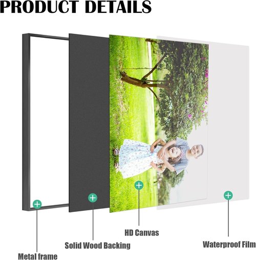 Canvas Prints - Custom Photo Wall Art | Digitally Printed Framed Canvas (16x12, Black Metal Frame)