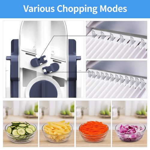 ZTQCSQ [5 in 1] Mandoline Slicer for Kitchen & Safe Vegetable Chopper & Adjustable Mandoline Slicer, can't Detachable Blade, Mandolin can Cut Slicing, Strips, Shredding, Dicing