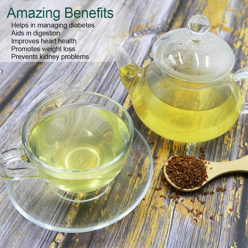 FullChea - Himalayan Tartary Buckwheat Tea - Roasted Black Buckwheat - Loose Leaf Herbal Tea - Caffeine Free - NON-GMO - Gluten Free - 100% Natural 16oz / 453g