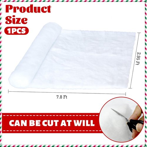 Hifunwu Christmas Snow Blanket - Thick White Soft Fake Snow Cover for Holiday Decor | 8x3 ft