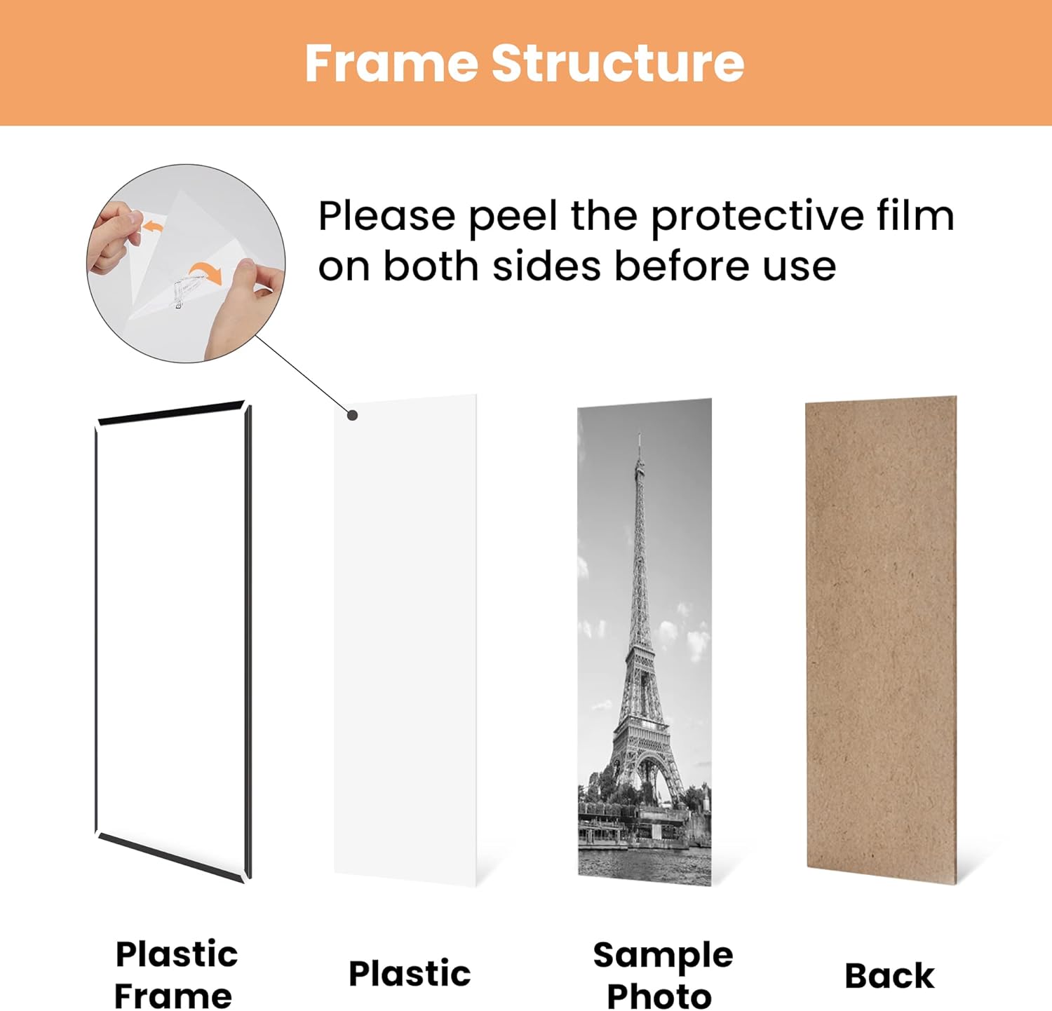 Upsimples 20x30 Picture Frame - Scratch-Proof Black Frames for Photo Gallery | 3 Pack, Horizontal/Vertical Mounting