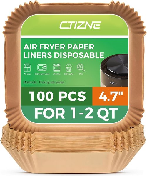 Air Fryer Liners - 100 Pcs Non-Stick Parchment Paper Sheets for 1-3 QT Air Fryer Baskets
