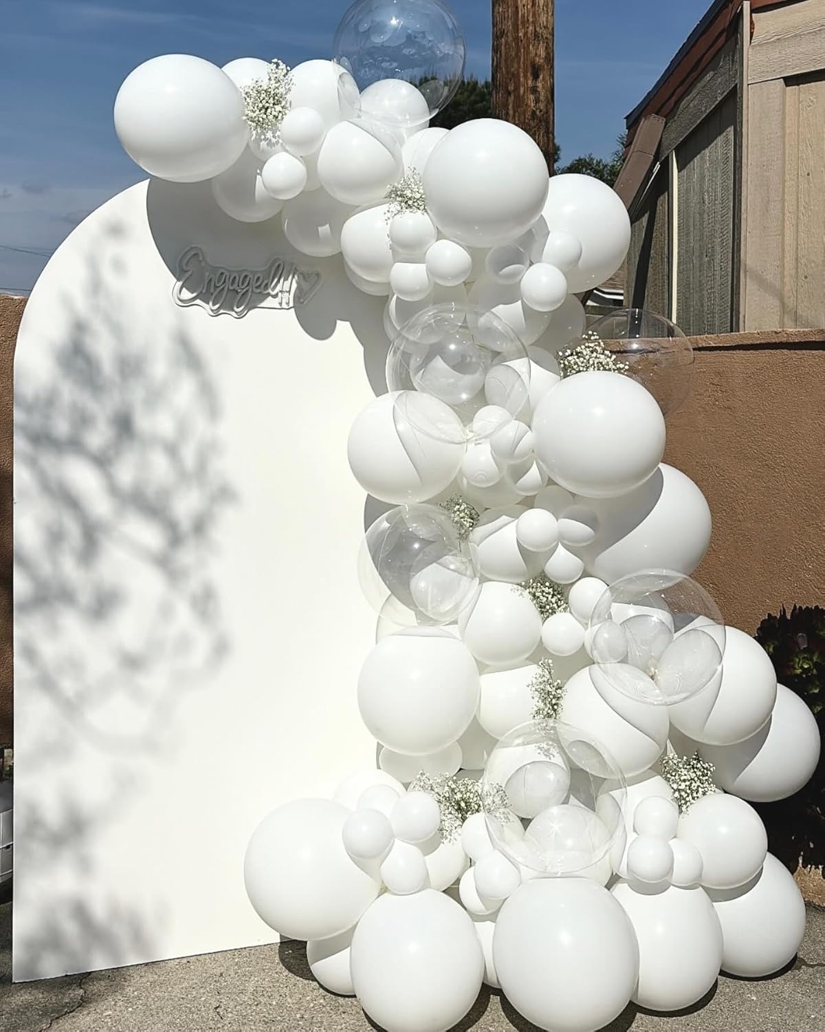 White Latex Balloons - 55 Pack of 12-Inch White Balloons with Ribbon for Celebrations & Events
