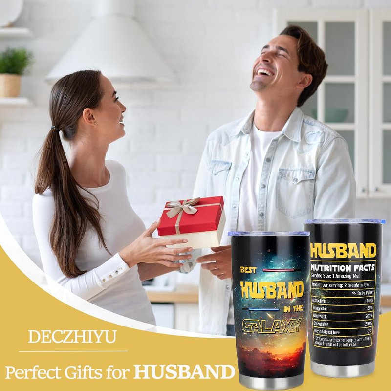 DECZHIYU Gifts for Husband from Wife - Husband Gifts for Birthday Fathers Day Valentines Day Christmas - Hubby Gift Ideas from Wife - Romantic Anniversary Wedding Gift for Him Men - 20oz Tumbler