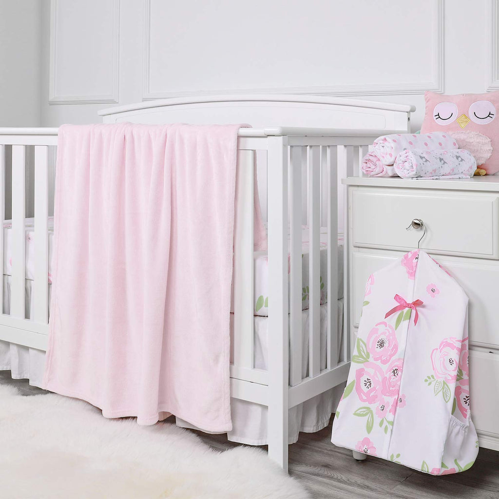 TILLYOU Toddler Flannel Blanket - Cozy Lightweight Baby Blanket for Crib & Stroller | 40x50 Inches, Pink